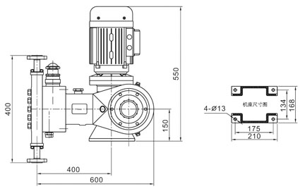 JYZR系列液壓隔膜式計量泵安裝尺寸圖